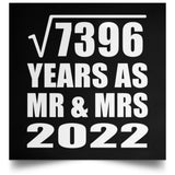 86th Anniversary Square Root of 7396 Years As Mr & Mrs 2022 - Poster Square