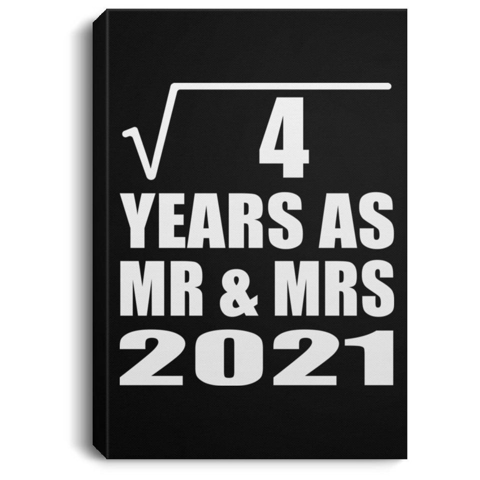 2nd Anniversary Square Root of 4 Years As Mr & Mrs 2021 - Canvas Portrait
