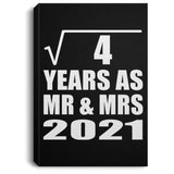 2nd Anniversary Square Root of 4 Years As Mr & Mrs 2021 - Canvas Portrait