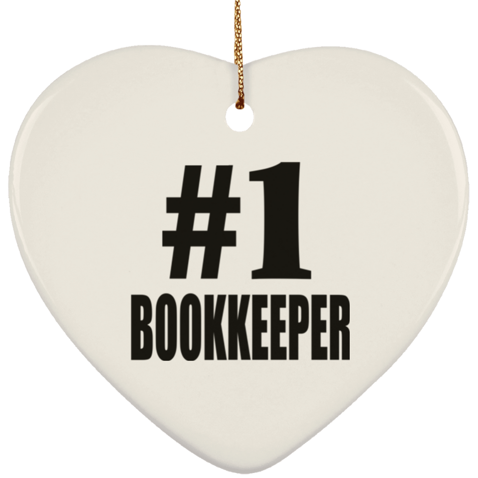 Number One #1 Bookkeeper - Heart Ornament