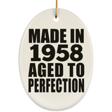 66th Birthday Made In 1958 Aged to Perfection - Oval Ornament