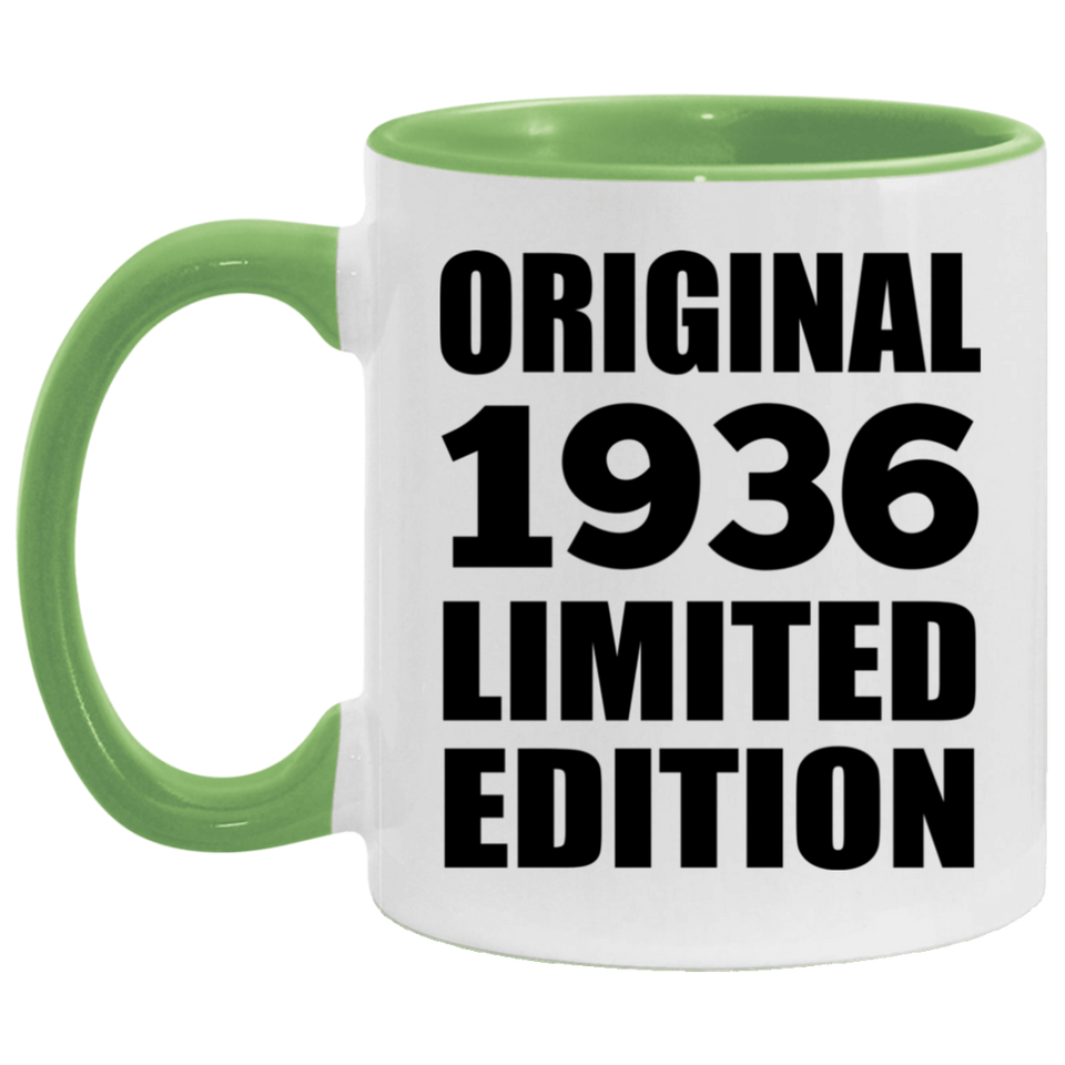 88th Birthday Original 1936 Limited Edition - 11oz Accent Mug Green