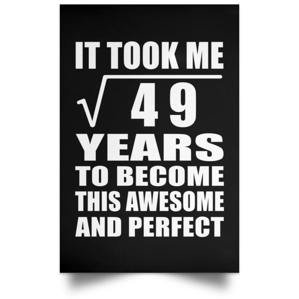 7th Birthday Took Square Root of 49 Years To Awesome - Poster Portrait