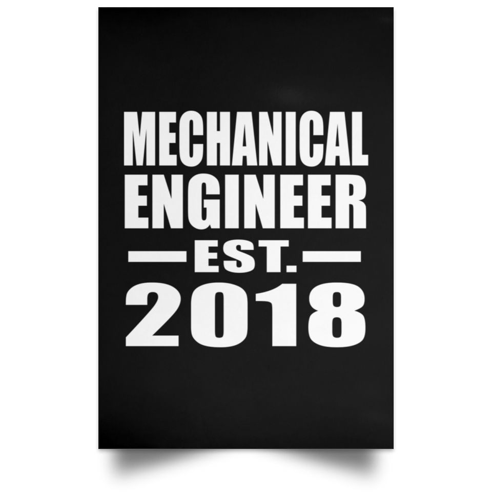 Mechanical Engineer Established EST. 2018 - Poster Portrait