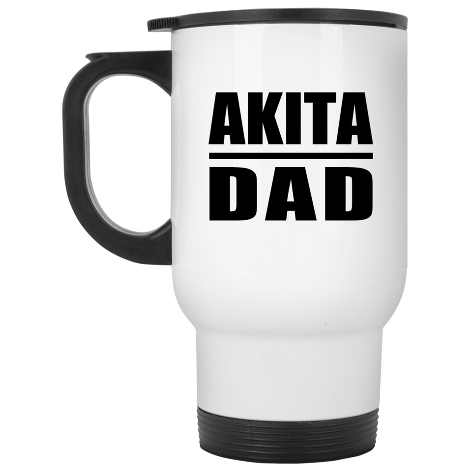 Akita Dad - White Travel Mug