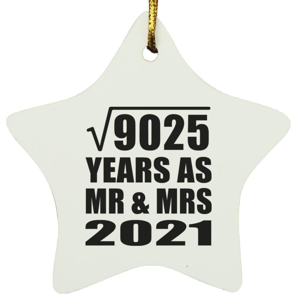95th Anniversary Square Root of 9025 Years As Mr & Mrs 2021 - Star Ornament
