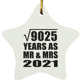 95th Anniversary Square Root of 9025 Years As Mr & Mrs 2021 - Star Ornament
