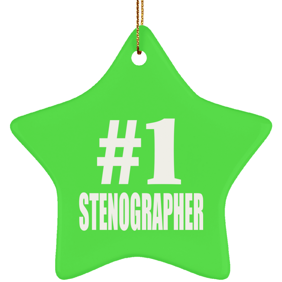 Number One #1 Stenographer - Star Ornament