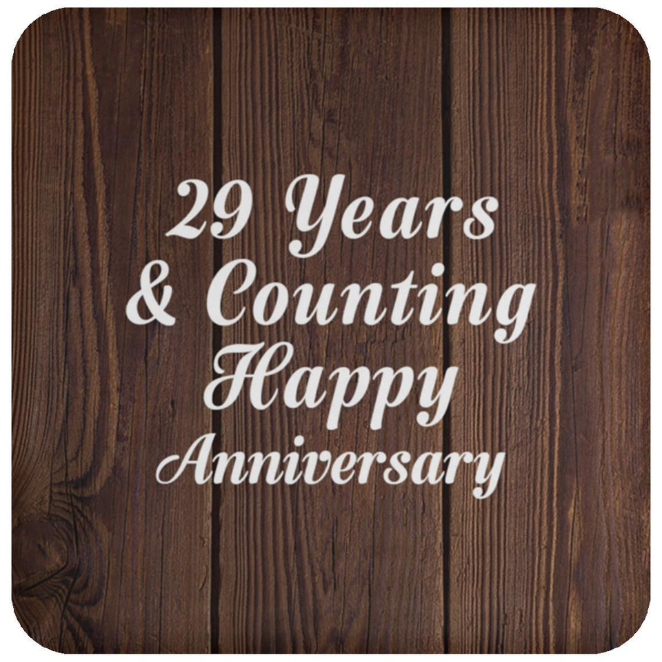 Happy 29th Anniversary 29 Years & Counting - Drink Coaster D