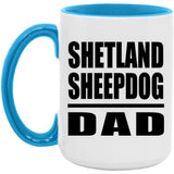 Shetland Sheepdog Dad - 15oz Accent Mug Blue