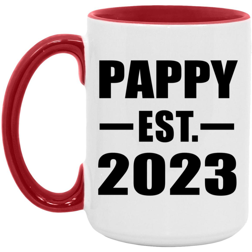 Pappy Established EST. 2023 - 15oz Accent Mug Red