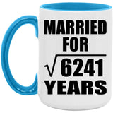 79th Anniversary Married For Square Root of 6241 Years - 15oz Accent Mug Blue