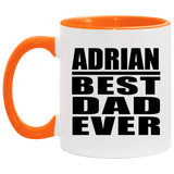 Adrian Best Dad Ever - 11oz Accent Mug Orange