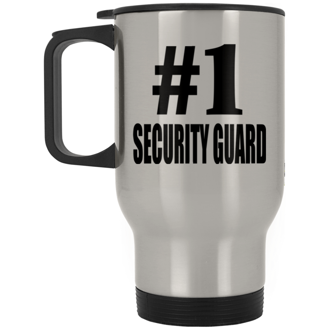 Number One #1 Security Guard - Silver Travel Mug