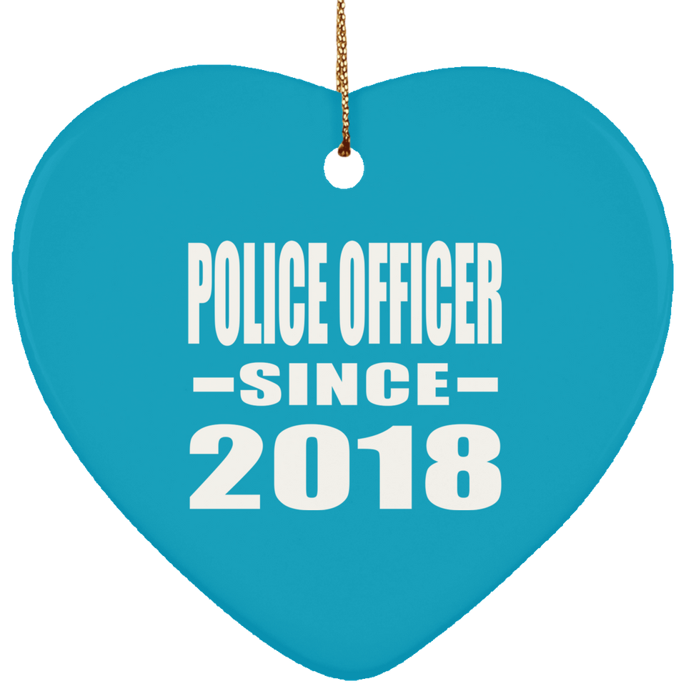Police Officer Since 2018 - Heart Ornament