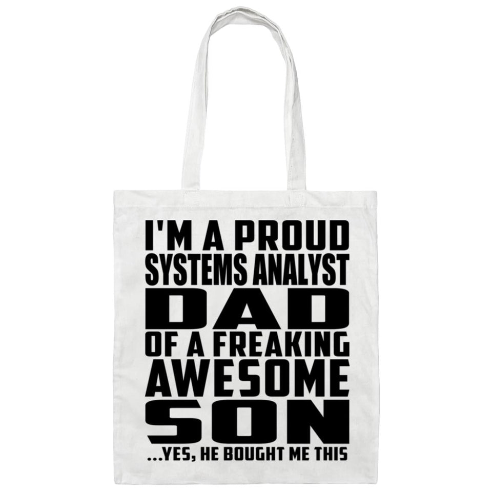 Proud Systems Analyst Dad Of Awesome Son - Tote Bag White