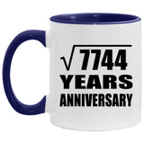88th Anniversary Square Root of 7744 Years Anniversary - 11oz Accent Mug Purple