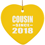 Cousin Since 2018 - Heart Ornament