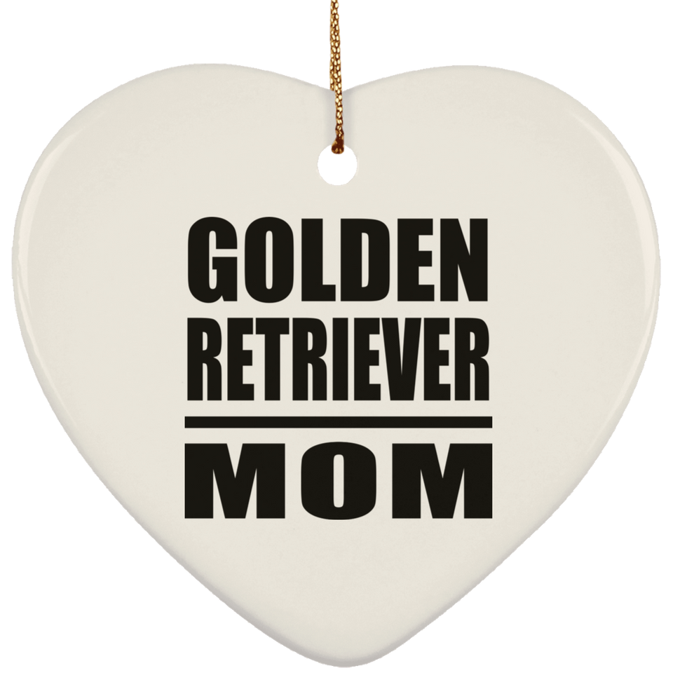 Golden Retriever Mom - Heart Ornament