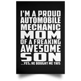 Proud Automobile Mechanic Mom Of Awesome Son - Poster Portrait