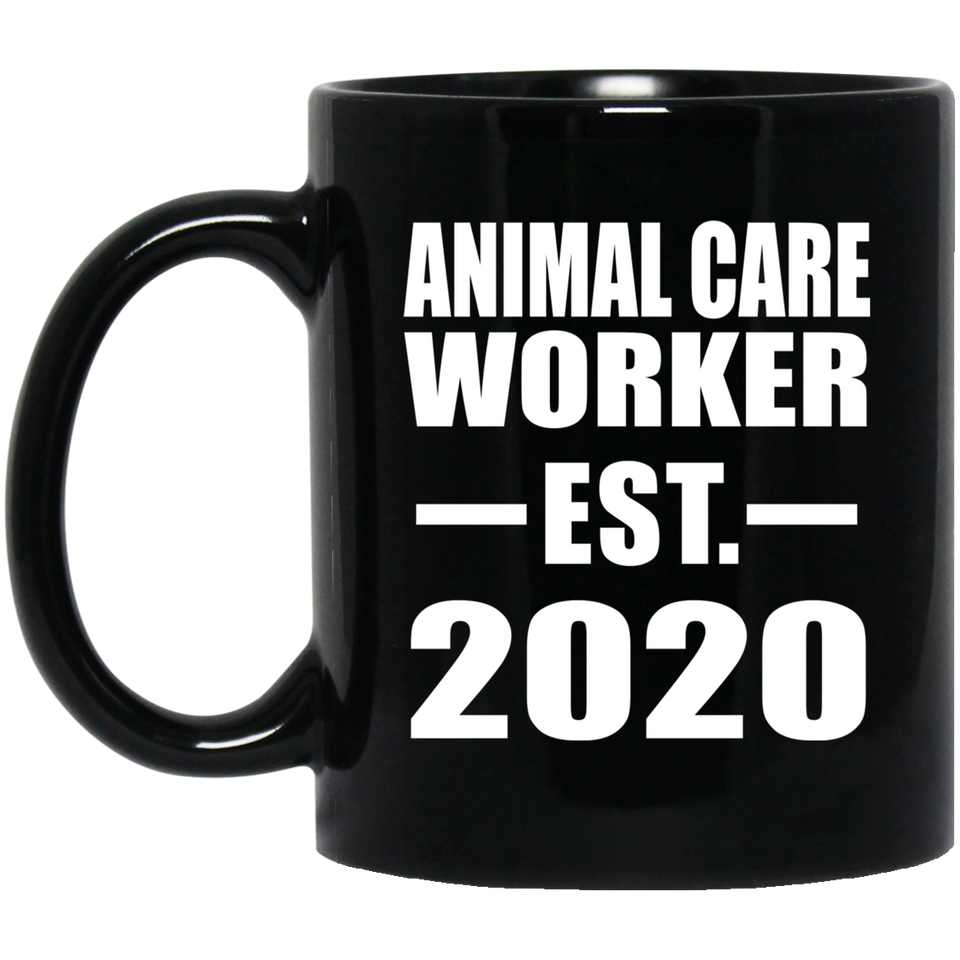 Animal Care Worker Established EST. 2020 - 11oz Coffee Mug Black