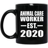 Animal Care Worker Established EST. 2020 - 11oz Coffee Mug Black