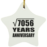 84th Anniversary Square Root of 7056 Years Anniversary - Star Ornament