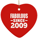 15th Birthday Fabulous Since 2009 - Heart Ornament