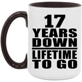 17th Anniversary 17 Years Down Lifetime To Go - 15oz Accent Mug Black