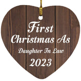 First Christmas As Daughter In Law 2023 - Heart Ornament D