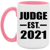 Judge Established EST. 2021 - 15oz Accent Mug Pink