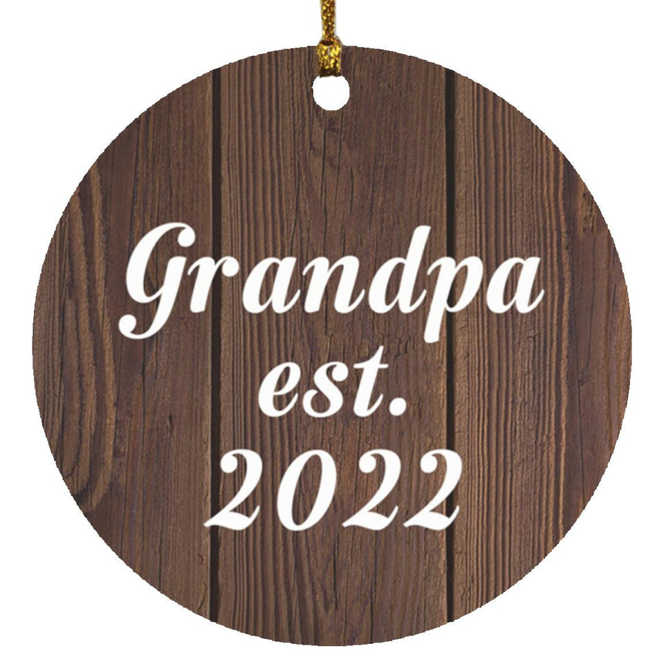 Grandpa Established EST. 2022 - Circle Ornament D