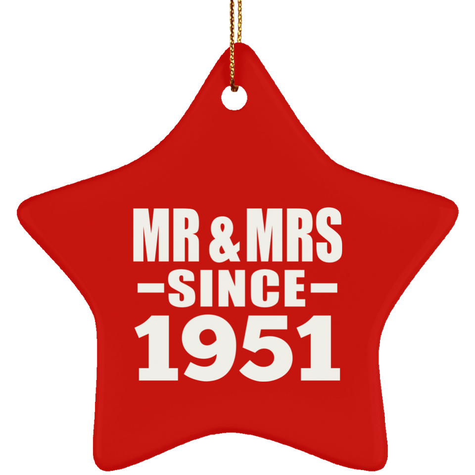 73rd Anniversary Mr & Mrs Since 1951 - Star Ornament