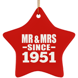 73rd Anniversary Mr & Mrs Since 1951 - Star Ornament