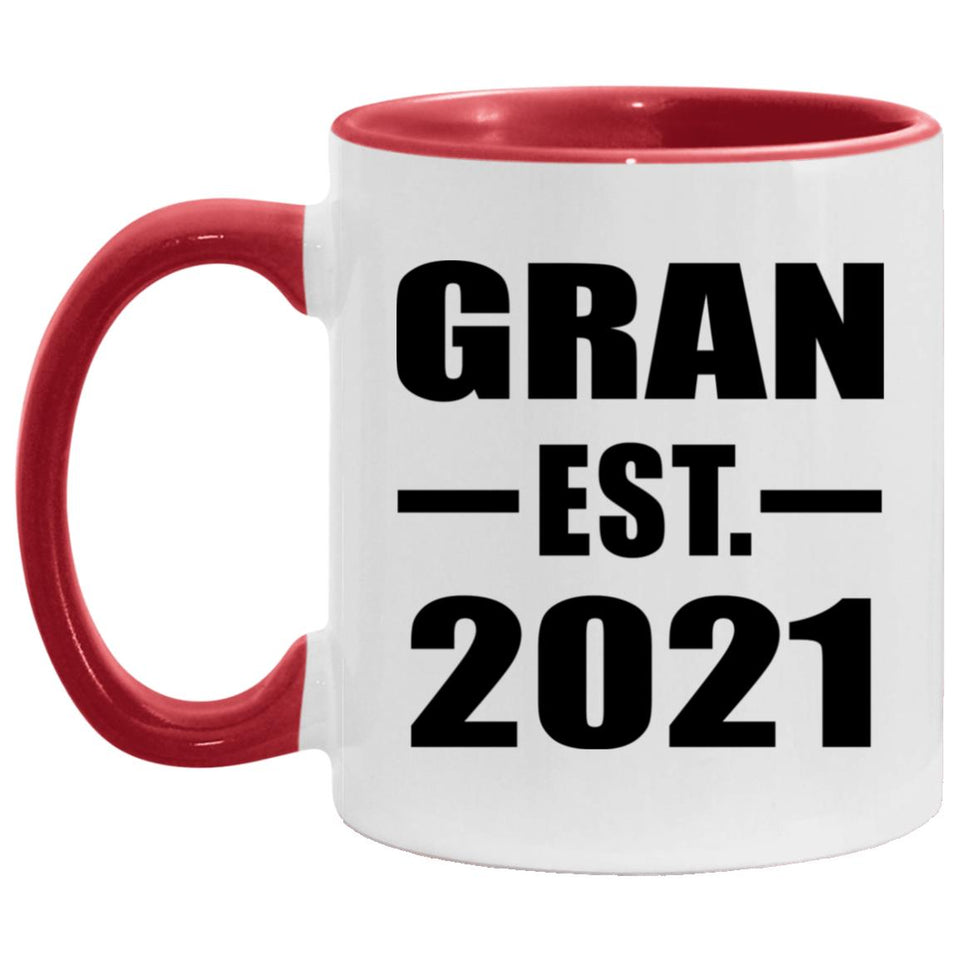 Gran Established EST. 2021 - 11oz Accent Mug Red