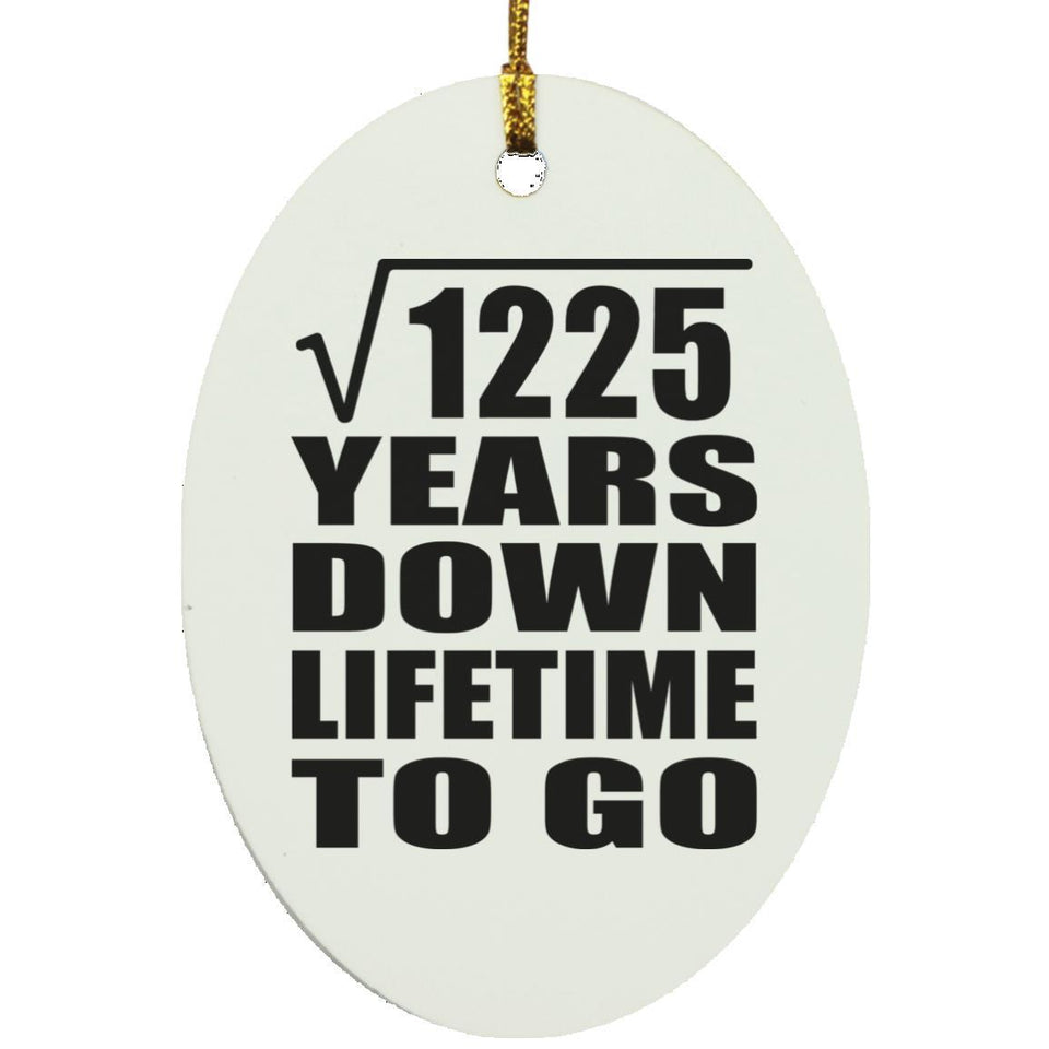 35th Anniversary Square Root of 1225 Years Lifetime To Go - Oval Ornament