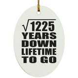 35th Anniversary Square Root of 1225 Years Lifetime To Go - Oval Ornament