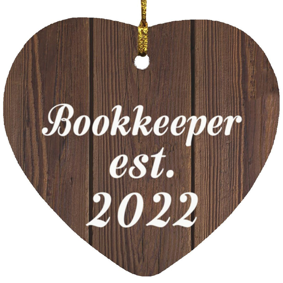 Bookkeeper Established Est. 2022 - Heart Ornament D