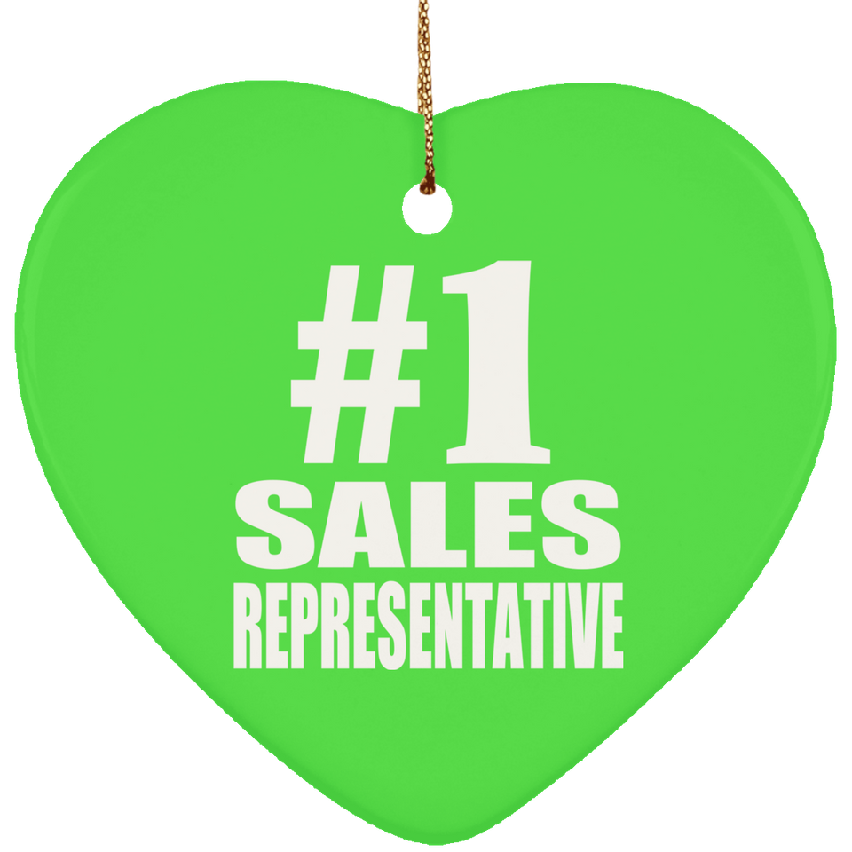 Number One #1 Sales Representative - Heart Ornament