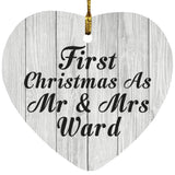 First Christmas As Mr & Mrs Ward - Heart Ornament F