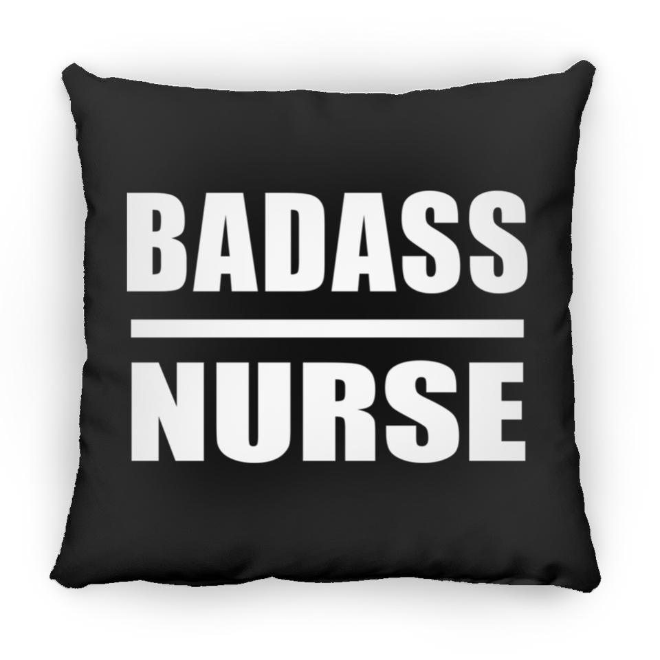 Badass Nurse - Throw Pillow Black