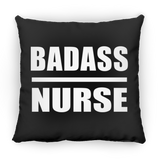 Badass Nurse - Throw Pillow Black