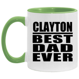 Clayton Best Dad Ever - 11oz Accent Mug Green