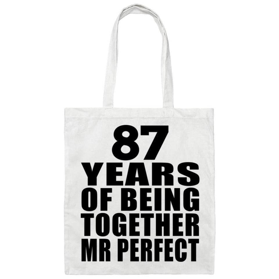 87th Anniversary 87 Years Of Being Mr Perfect - Tote Bag White