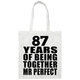 87th Anniversary 87 Years Of Being Mr Perfect - Tote Bag White