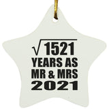 39th Anniversary Square Root of 1521 Years As Mr & Mrs 2021 - Star Ornament
