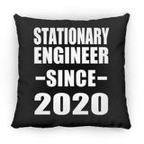 Stationary Engineer Since 2020 - Throw Pillow Black