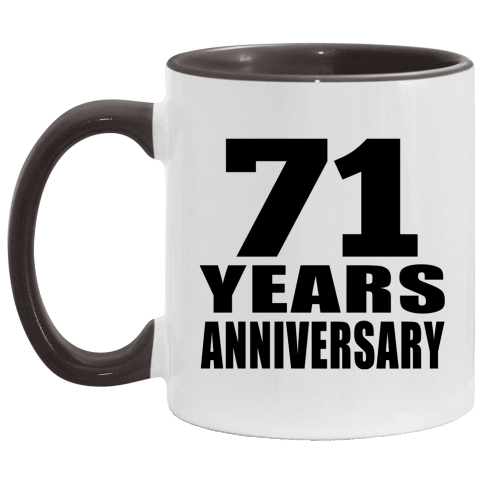 71st Anniversary 71 Years - 11oz Accent Mug Black