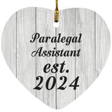 Paralegal Assistant Established Est. 2024 - Heart Ornament F