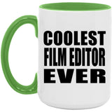 Coolest Film Editor Ever - 15oz Accent Mug Green